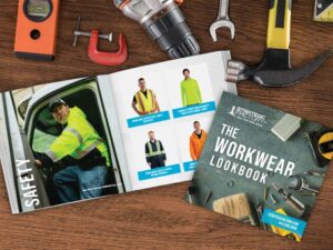 workwear lookbook with branded safety gear