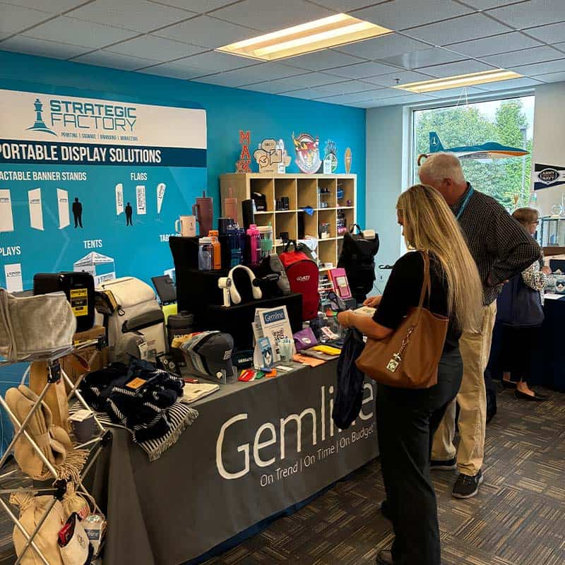 people shop the 2025 Corporate Gifting Showcase event to get ideas for employee gifts