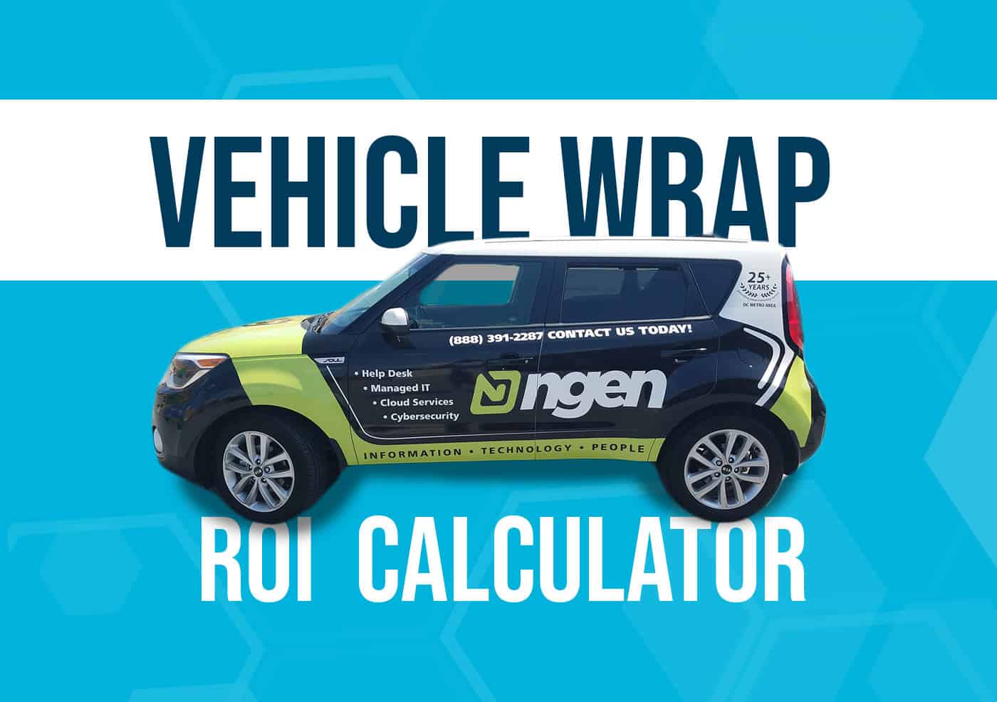 branded graphics on company car and vehicle wraps ROI Calculator title