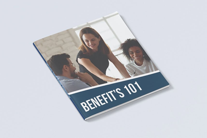 Printed open enrollment benefits packet by Strategic Factory.