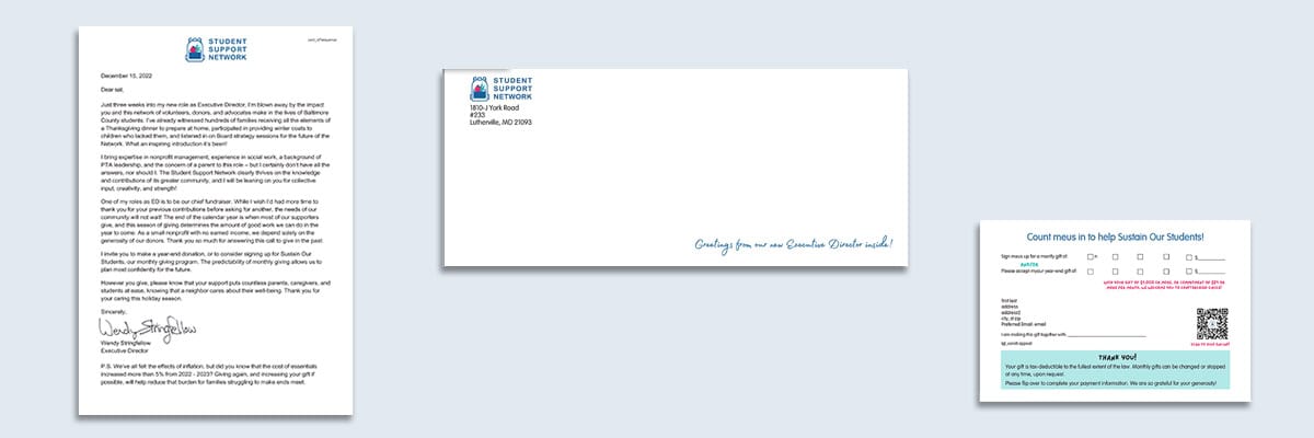 #10 Envelope with Appeal Letter and Reply Card for nonprofit fundraising