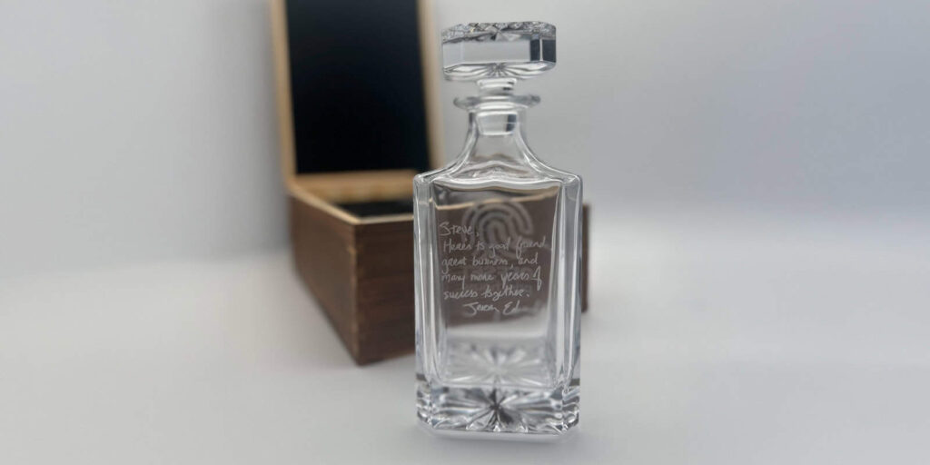 real estate closing gift idea, custom etched glass