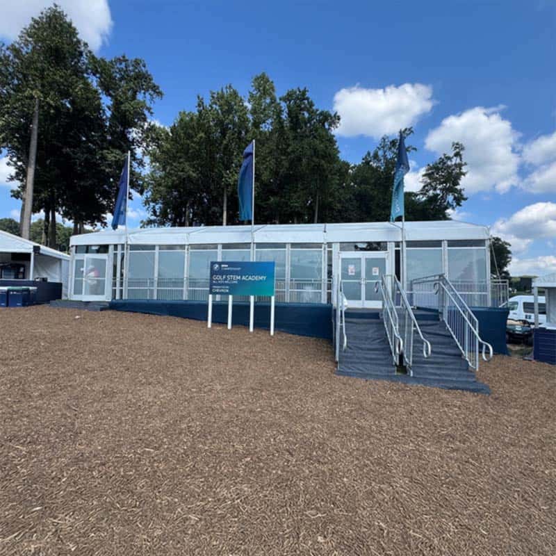 Western Golf Association's BMW Championship post and panel signage and feather flag signs