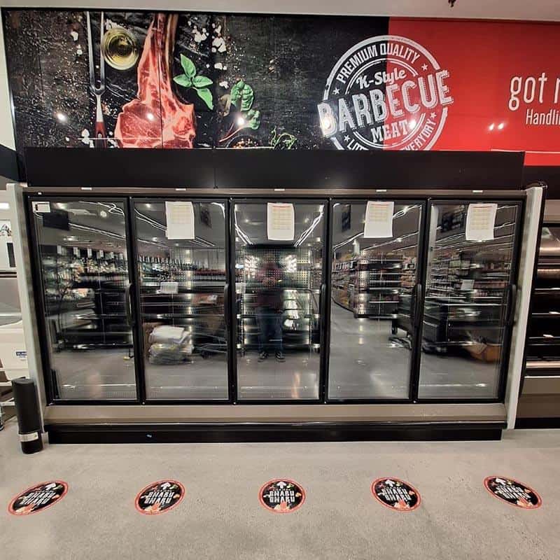 grocery store window, wall, and floor vinyl decals