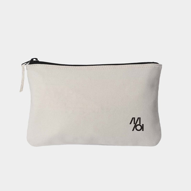 branded cotton zippered pouch