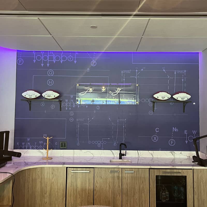 The Legends suites in the Baltimore Ravens M&T Bank stadium signage renovations