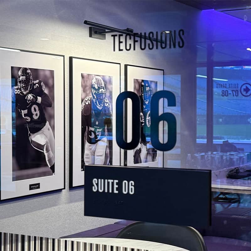 The Legends suites in the Baltimore Ravens M&T Bank stadium signage renovations