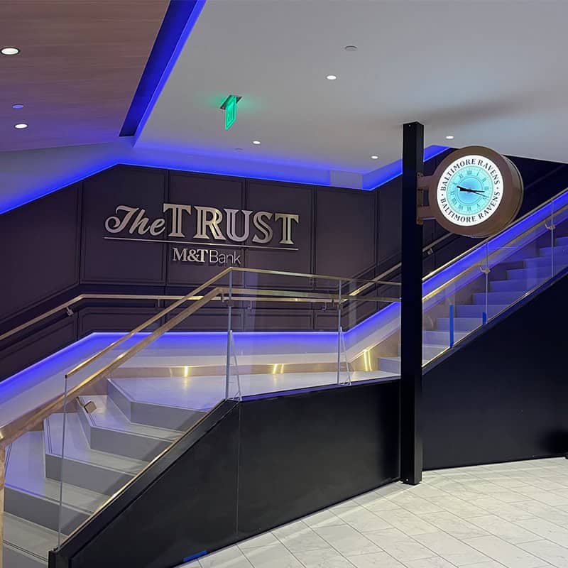 The Trust suite in the Baltimore Ravens M&T Bank Stadium signage renovations