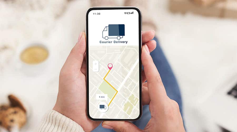 tracking a delivery on phone