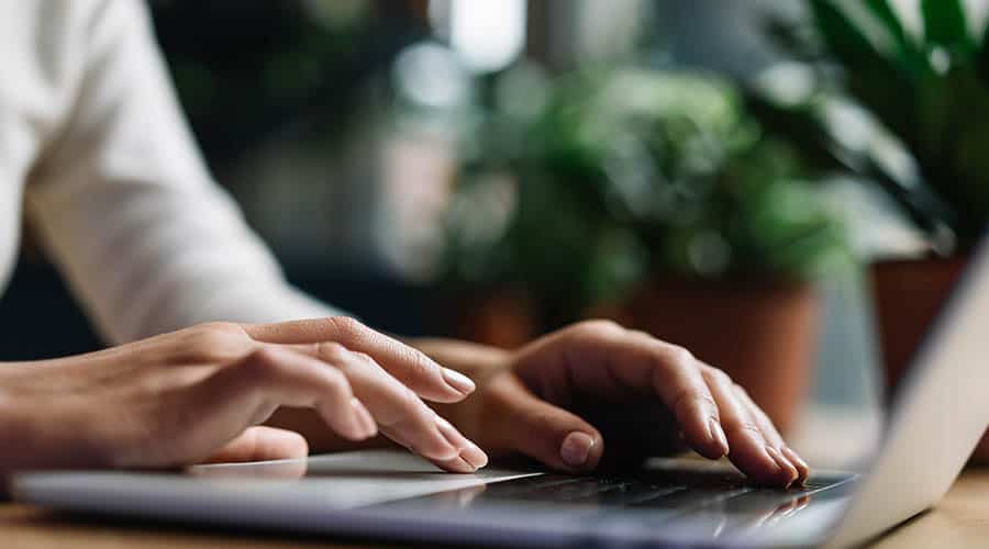 working on a computer