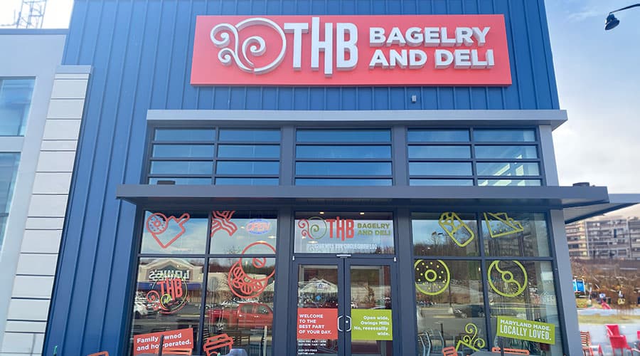 restaurant franchise branding on a building