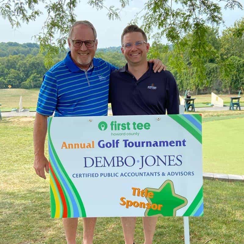 Robert Cardoni and Father at Howard County Chamber's First Tee Annual Golf Tournament.