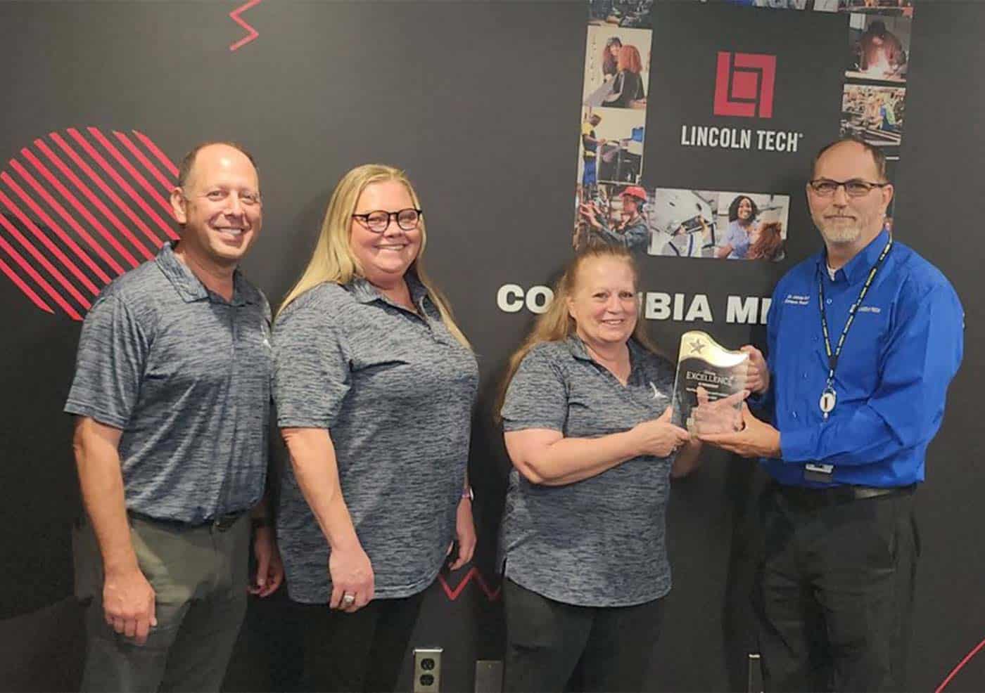 Lincoln College of Technology presents the CEO and President Q2 2025 Pride and Partnership Award Letter of Excellence to strategic factory for their exemplary work in branding and signage solutions for their campus