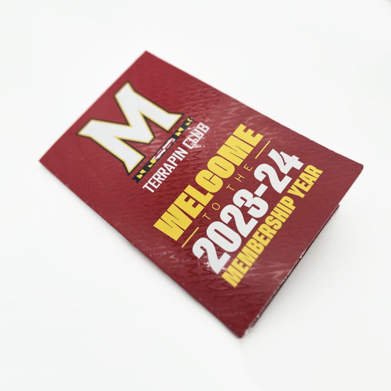Spot UV Embellished Printed Folder for the University of Maryland's Terrapin Club 2023-2024 Membership Year
