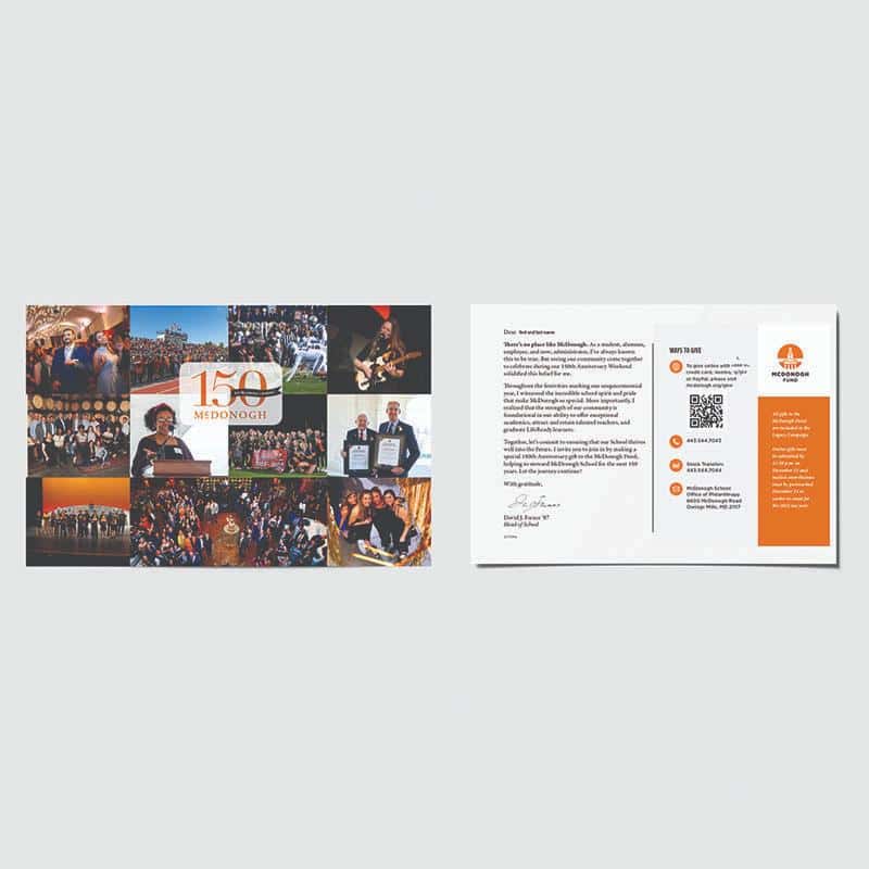 funding appeal postcard with variable data