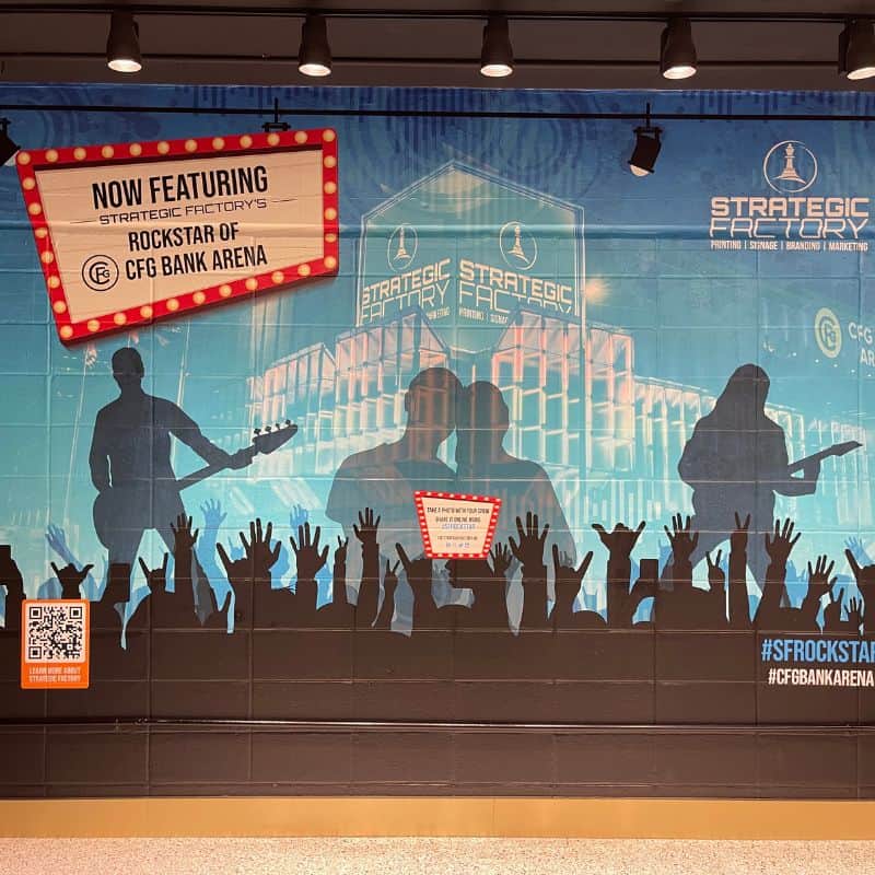 Wall Mural at CFG Bank Arena made for Oak View Group