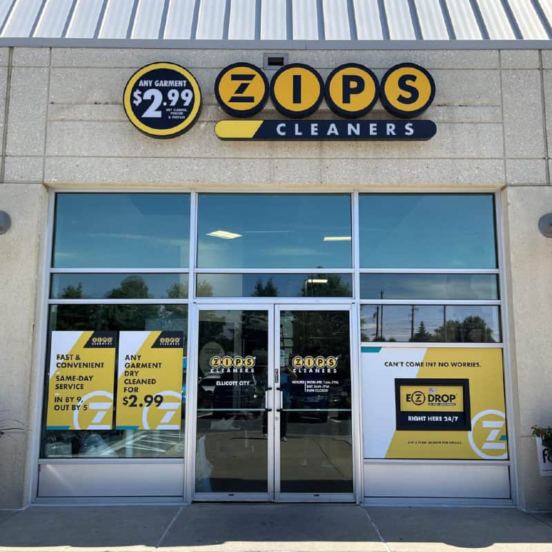 Exterior building signage made for Zips Drycleaners