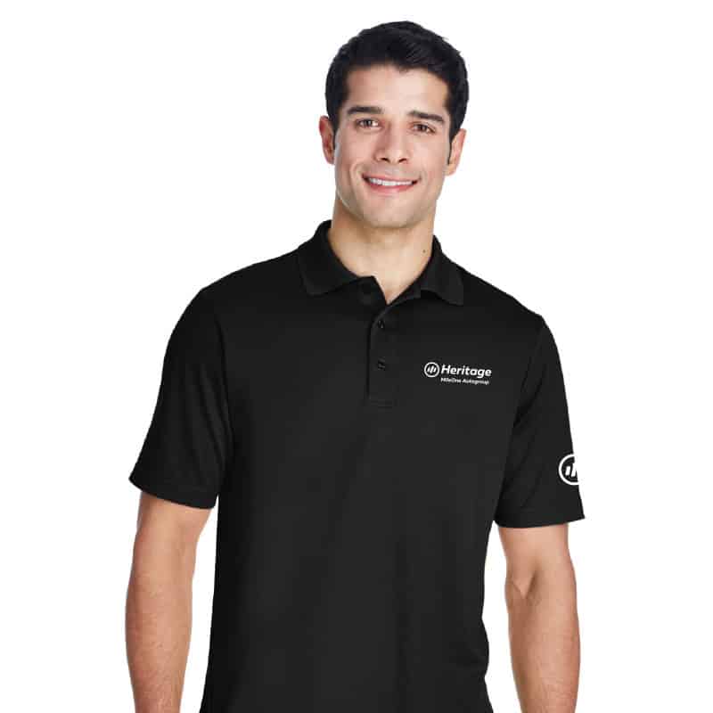 mens polo shirt for Mile One autogroup employee uniforms