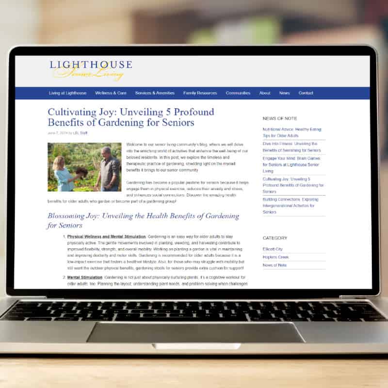 Lighthouse Senior Living Blog Content benefits of gardening for seniors
