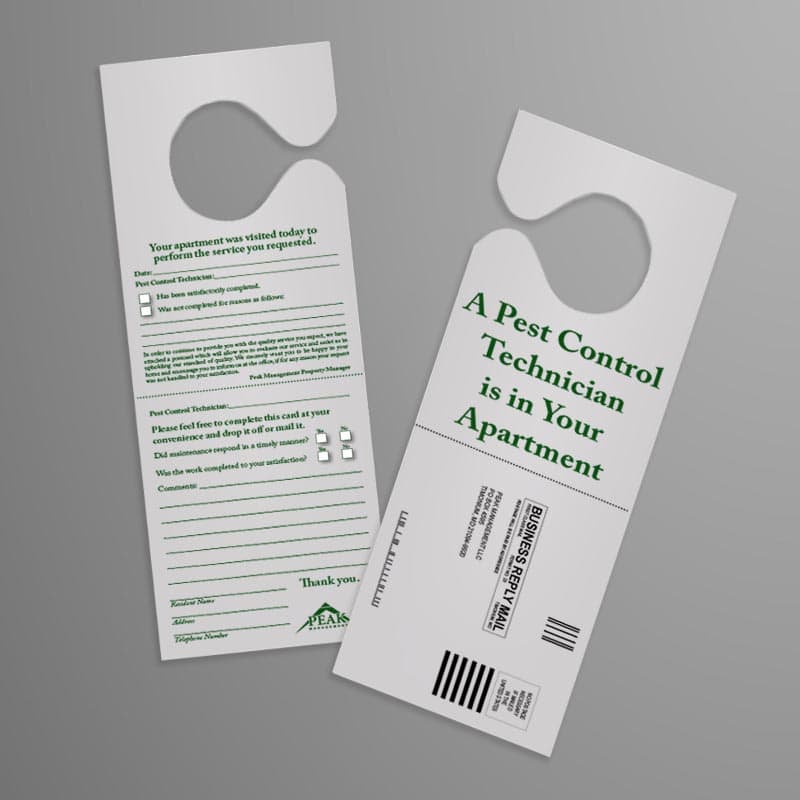 Peak Management Door Hanger