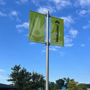 custom green pole banner