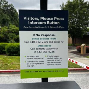 visitors entrance signage