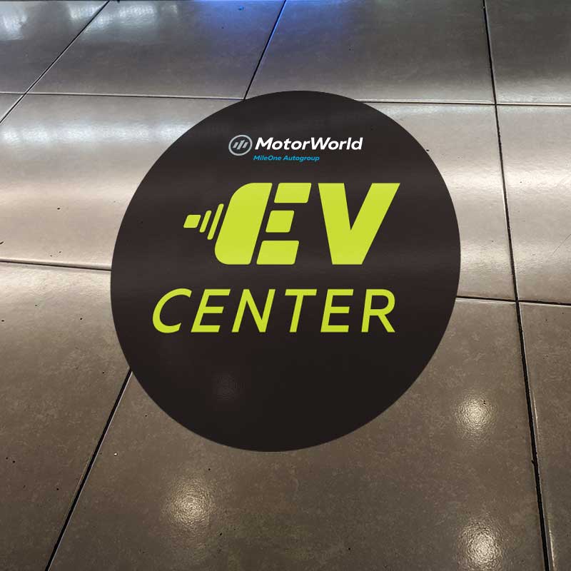 branded floor adhesive vinyl graphic