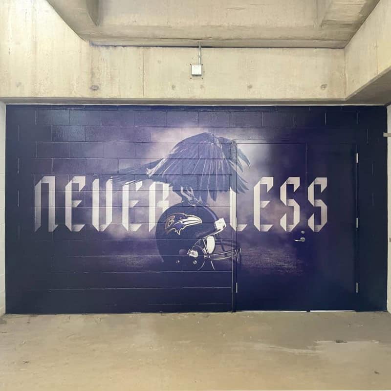 Baltimore Ravens stadium fan store wall wrap