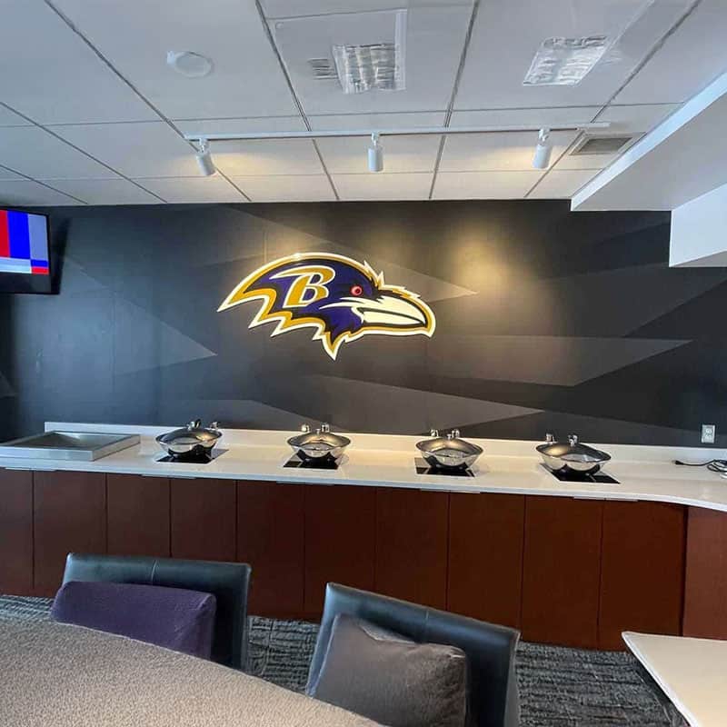 Baltimore Ravens stadium suite wall wrap graphics